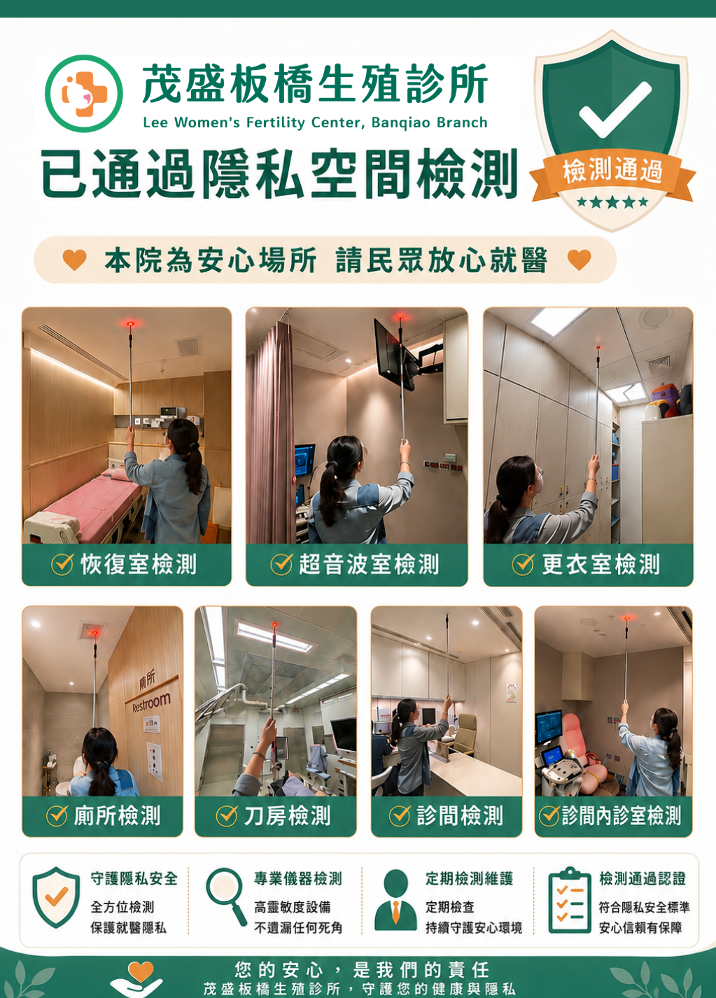 茂盛板橋生殖診所 已通過隱私空間檢測