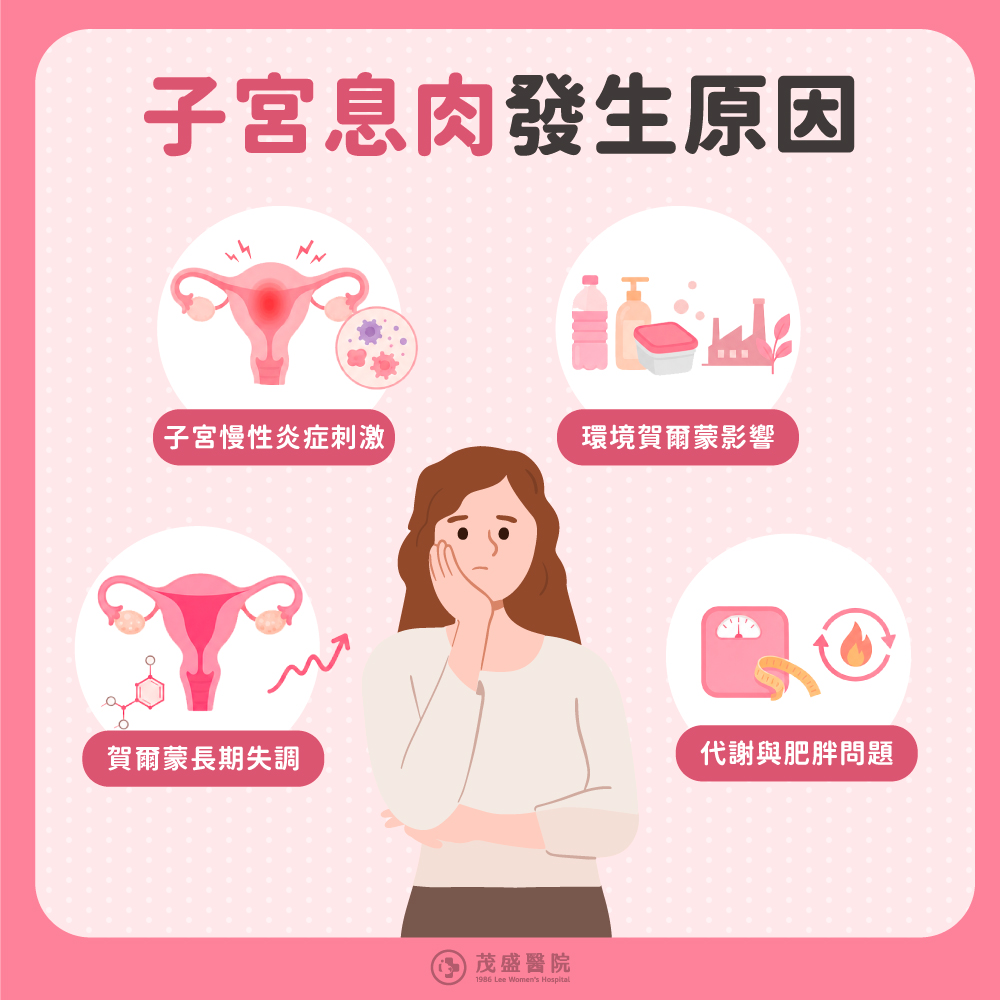 長子宮息肉原因：賀爾蒙長期失調、慢性炎症刺激、代謝與肥胖問題、環境賀爾蒙